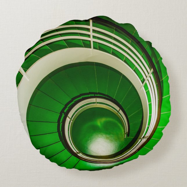 Coussins Ronds Escalier vert circulaire (Dos)