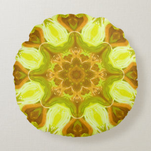 Coussins Ronds Esprit de feuillage solaire motif abstrait