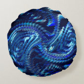 Coussins Ronds Estrela azul ondulada com trados em ziguezague (Dos)