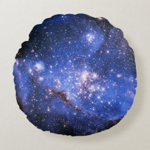 Coussins Ronds Étoiles Bleu Bleu Embrionique