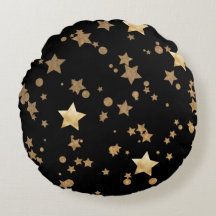 Étoiles célestes noires et d'or et Pois
