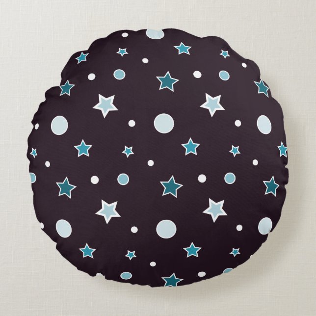 Coussins Ronds Étoiles de Noël (Devant)