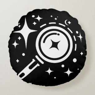 Coussins Ronds étoiles étincelantes, balise de l'ère numérique sa