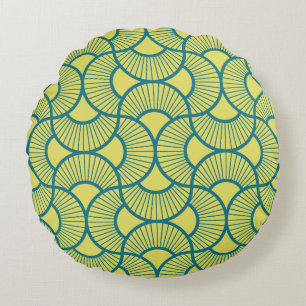 Coussins Ronds Éventails minimalistes Ogee Soleil levant Clair en