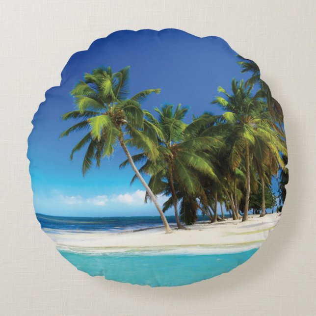 Coussins Ronds Exotic beach throw pillow (Devant)