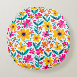 Coussins Ronds Expressif Floral Audacieux 