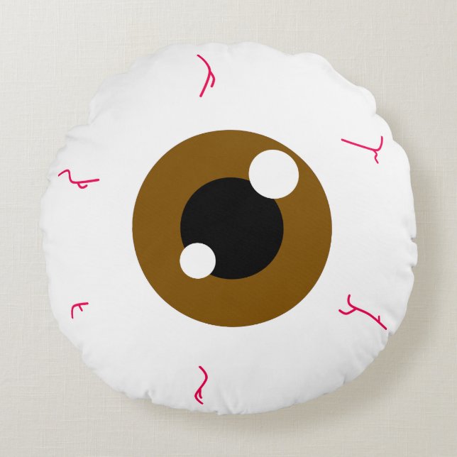 Coussins Ronds Eyeball Brown simple (Devant)