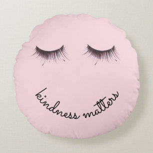Coussins Ronds Eyelashes Rose Kindness importe