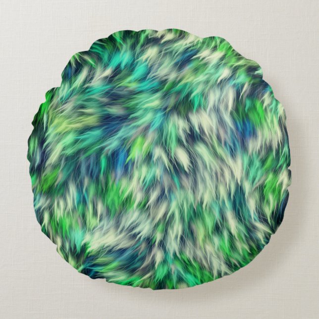 Coussins Ronds Fabric Texture Green Fur Design-68745 (Devant)