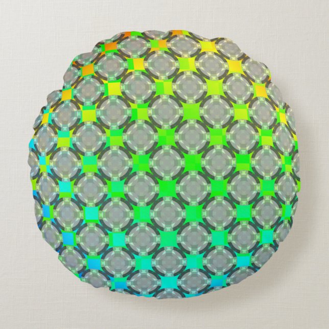 Coussins Ronds Faded Circle Grid par Kenneth Yoncich (Devant)