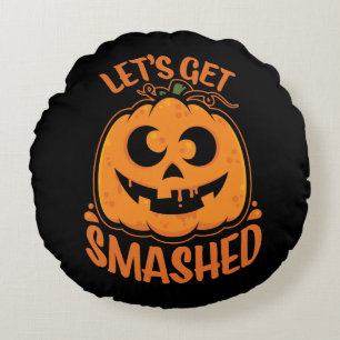 Coussins Ronds Faisons tomber Tipsy Halloween Jack-O’-Lantern