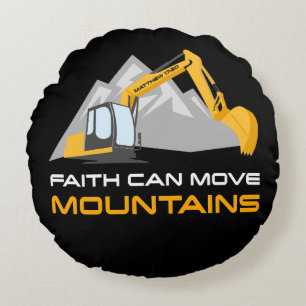 Coussins Ronds Faith Can Move Mountains - Enfants et Adultes chré