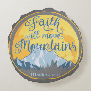 Coussins Ronds Faith Mountains Christian Design