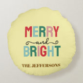 Coussins Ronds Famille Bonne Année Joyeux Noël (Dos)