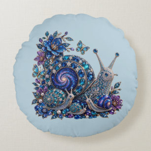 Coussins Ronds Famille de limaçon de cristal céleste – Galaxie de
