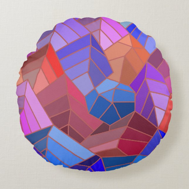 Coussins Ronds Fantasy Mountains View from the Sky (Devant)