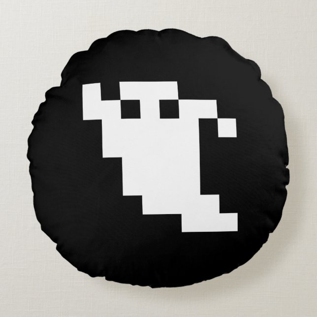 Coussins Ronds Fantôme à 8 bits pour pixels (Devant)