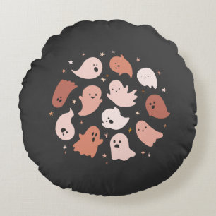 Coussins Ronds Fantôme de Halloween rose orange mignon