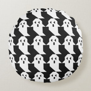Coussins Ronds fantômes d'Halloween : motif géométrique transpare