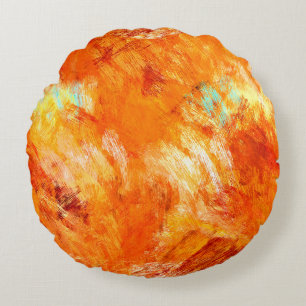 Coussins Ronds Faux brosse numérique texture transparente. Colorf