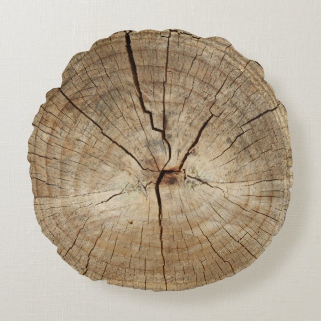 Coussins Ronds Faux Tree Rings Background (Devant)