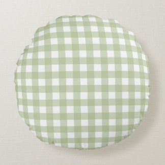 Coussins Ronds Faye et Lauren Green Gingham