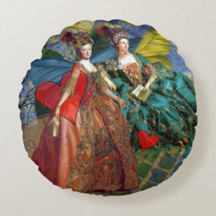 Coussins Ronds Femme Papillon Capricieuse Gémeaux Gothique Classi