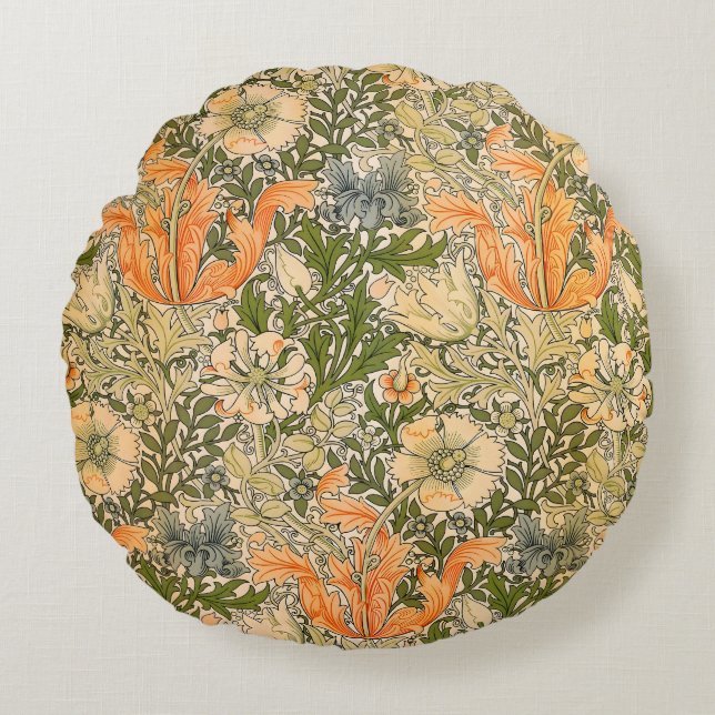 Coussins Ronds Festival de fleurs de William Morris Spring Compto (Devant)