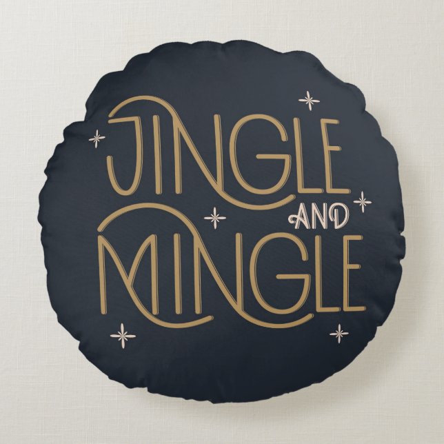 Coussins Ronds Festive Jingle et Mingle Holiday Design (Devant)