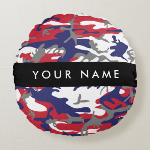 Coussins Ronds Fête de l'Indépendance Camouflage Votre nom Person