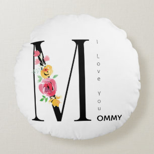 Coussins Ronds Fête des Mères,Cadeau pour maman, Je t'aime Maman