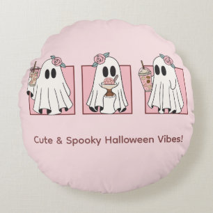 Coussins Ronds Fête Halloween Mignonne et Effrayante Kawaii