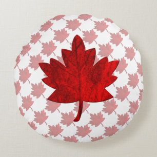 Coussins Ronds Feuille d'érable du Canada par Shirley Taylor