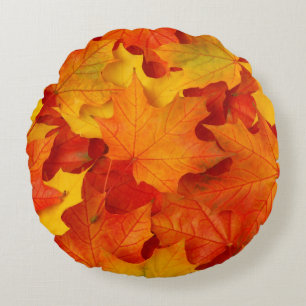 Coussins Ronds Feuilles automnales
