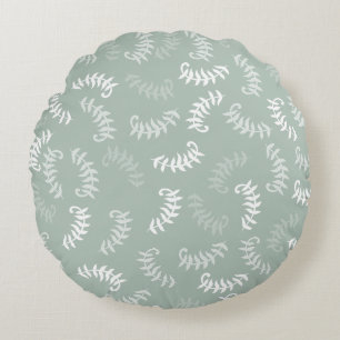 Coussins Ronds Feuilles botaniques verts turquoises