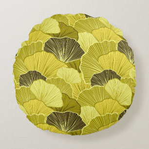 Coussins Ronds Feuilles colorés : motif olive sans soudure.