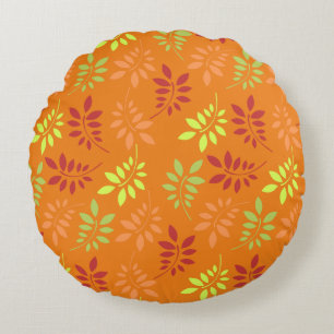 Coussins Ronds Feuilles d'automne colorées aux tons chauds