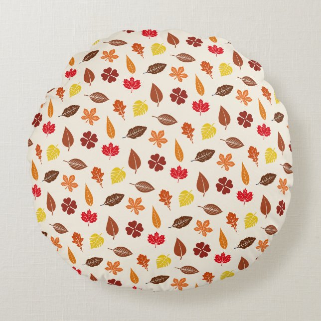 Coussins Ronds Feuilles d'automne confortables (Devant)
