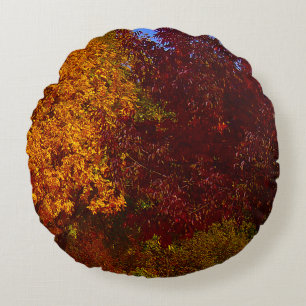 Coussins Ronds Feuilles d'automne Jaune et pourpre, ZSSPG