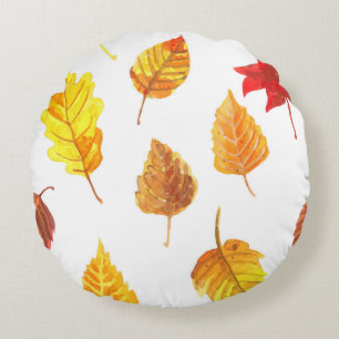 Coussins Ronds Feuilles d'automne motif