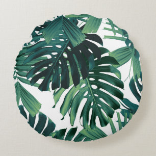 Coussins Ronds Feuilles de jungle tropicales Monstera 1