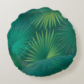 Coussins Ronds Feuilles de palmier tropical motif tendance aquare (Dos)