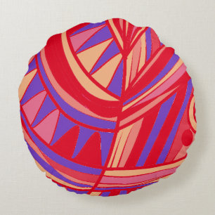 Coussins Ronds Feuilles de tête de poisson Jazz V orange violet r