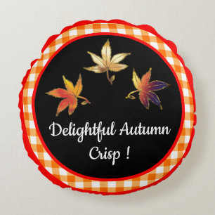 Coussins Ronds Feuilles Fantaisistes Automnales Délicieuses