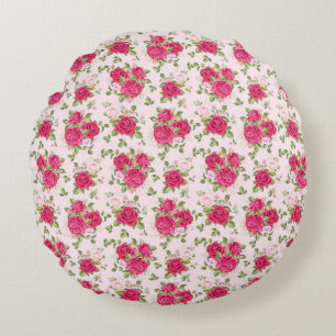 Coussins Ronds Feuilles floraux tirés à la main Motif sans coutur