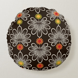 Coussins Ronds Feuilles stylisés : Floral Graphic Arrière - plan