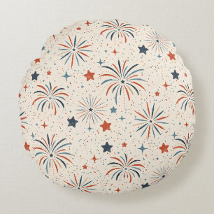 Coussins Ronds Feux d'artifice et étoiles