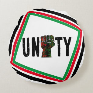 Coussins Ronds fierté noire drapeau rouge vert poing panafricain