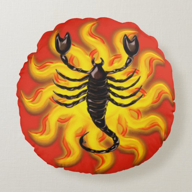Coussins Ronds Fiery Scorpio (Devant)