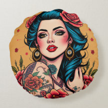 Fille aux cheveux bleus et roses